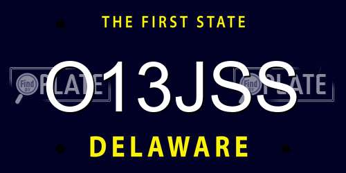 O13JSS Delaware License Plate