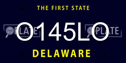 O145LO Delaware License Plate
