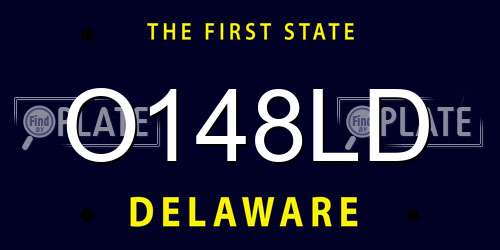 O148LD Delaware License Plate