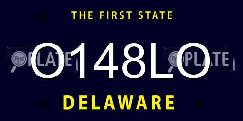 O148LO Delaware License Plate