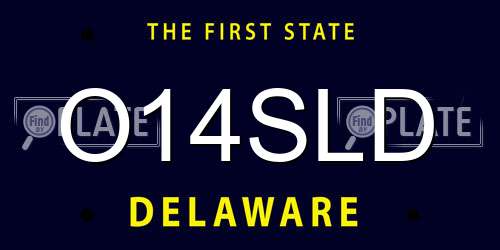 O14SLD Delaware License Plate