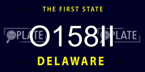 O158II Delaware License Plate