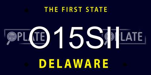 O15SII Delaware License Plate