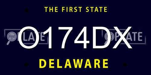 O174DX Delaware License Plate