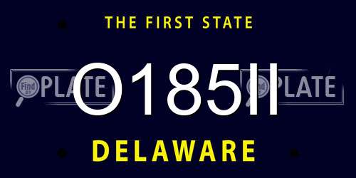 O185II Delaware License Plate