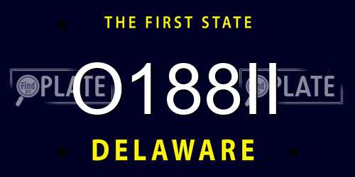 O188II Delaware License Plate