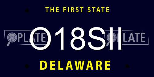 O18SII Delaware License Plate