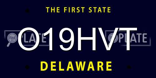 O19HVT Delaware License Plate
