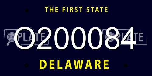 O200084 Delaware License Plate