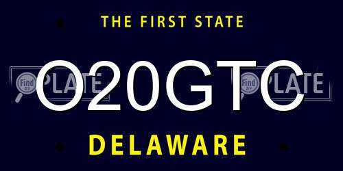 O20GTC Delaware License Plate