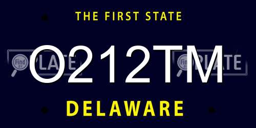 O212TM Delaware License Plate
