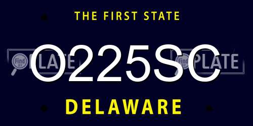 O225SC Delaware License Plate