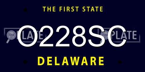 O228SC Delaware License Plate