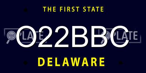 O22BBC Delaware License Plate