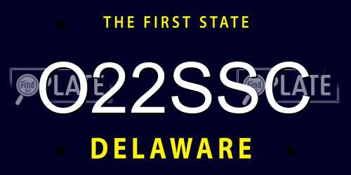 O22SSC Delaware License Plate