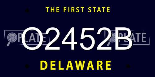 O2452B Delaware License Plate