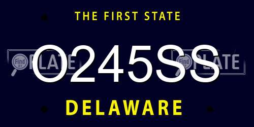 O245SS Delaware License Plate