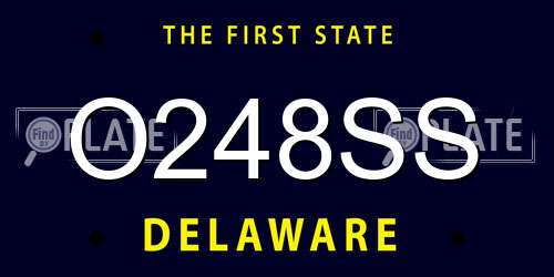 O248SS Delaware License Plate