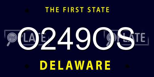 O249OS Delaware License Plate