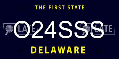 O24SSS Delaware License Plate