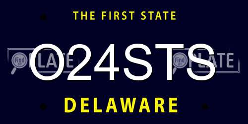 O24STS Delaware License Plate
