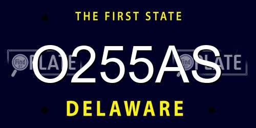 O255AS Delaware License Plate