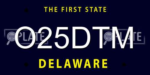 O25DTM Delaware License Plate
