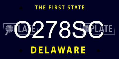 O278SC Delaware License Plate