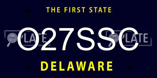 O27SSC Delaware License Plate