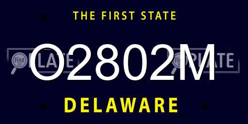 O2802M Delaware License Plate