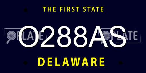 O288AS Delaware License Plate