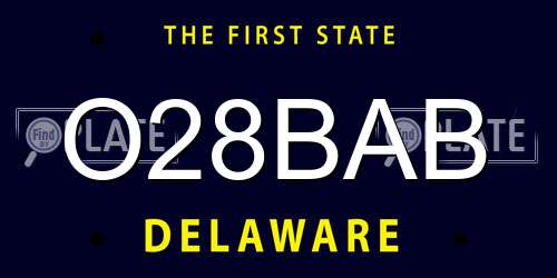 O28BAB Delaware License Plate