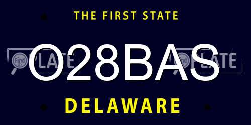 O28BAS Delaware License Plate