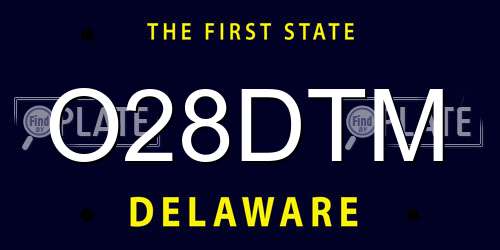 O28DTM Delaware License Plate