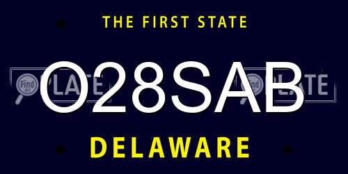 O28SAB Delaware License Plate