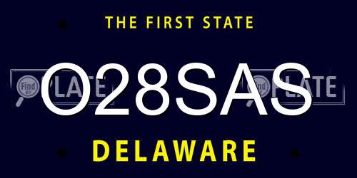 O28SAS Delaware License Plate