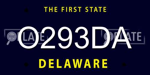O293DA Delaware License Plate