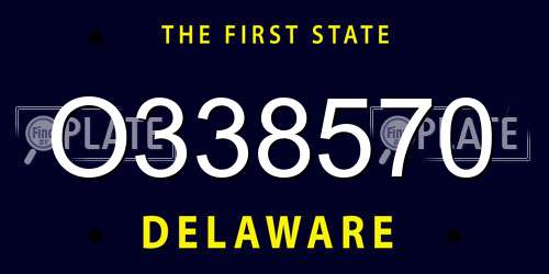 O338570 Delaware License Plate