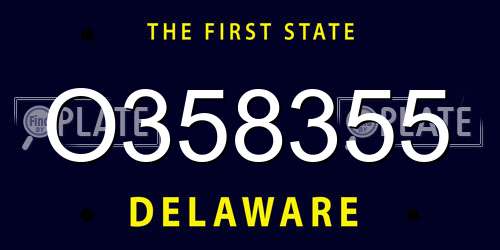 O358355 Delaware License Plate