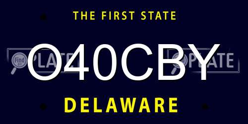 O40CBY Delaware License Plate