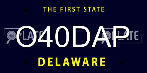 O40DAP Delaware License Plate