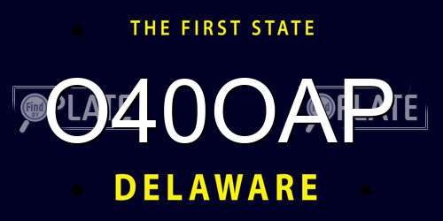 O40OAP Delaware License Plate