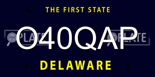 O40QAP Delaware License Plate