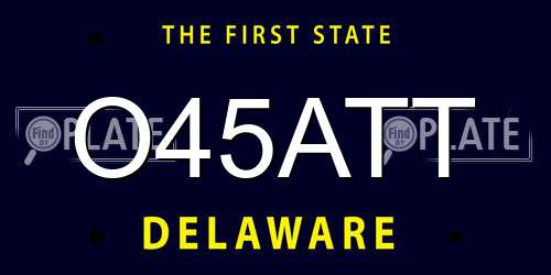 O45ATT Delaware License Plate