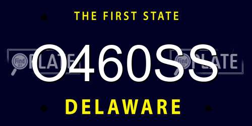 O460SS Delaware License Plate