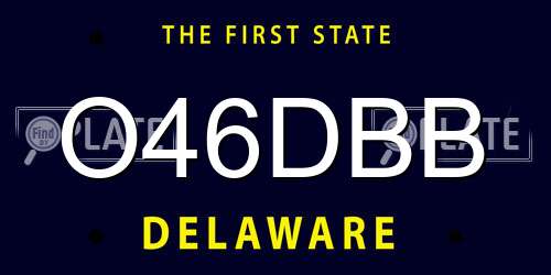 O46DBB Delaware License Plate