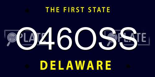 O46OSS Delaware License Plate