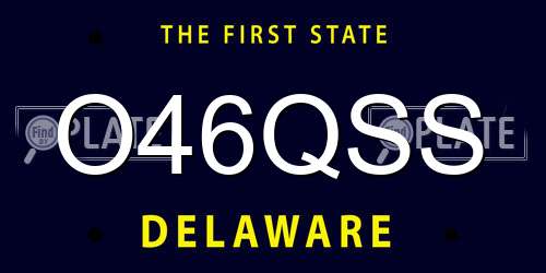 O46QSS Delaware License Plate