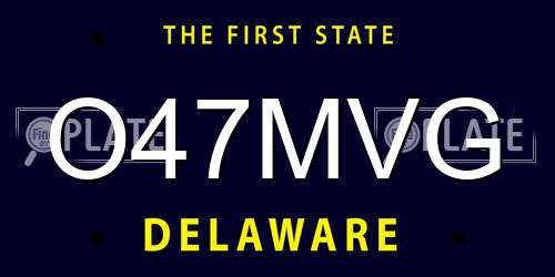 O47MVG Delaware License Plate