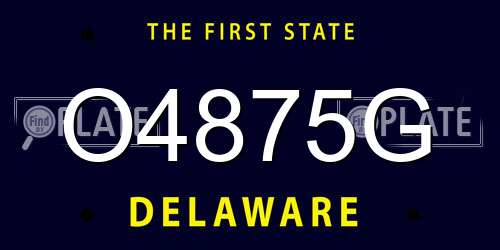 O4875G Delaware License Plate